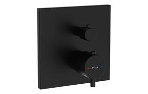 VitrA Root Square Integrated Thermostatic 2-Way Shower Mixer Valve - Matt Black