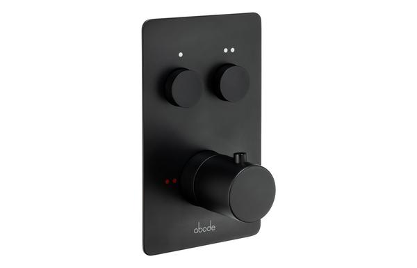 Abode Uno Concealed Push Button Shower (2 Exit) - Matt Black 