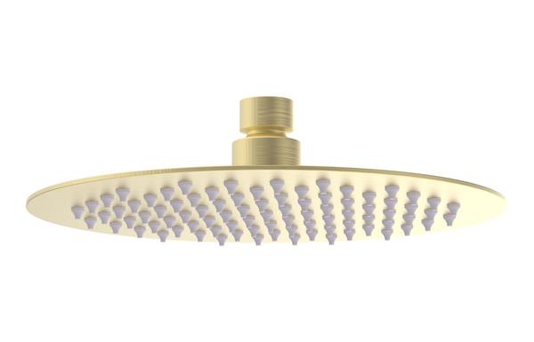 Aura 200mm Round Ultraslim Showerhead - Brushed Brass