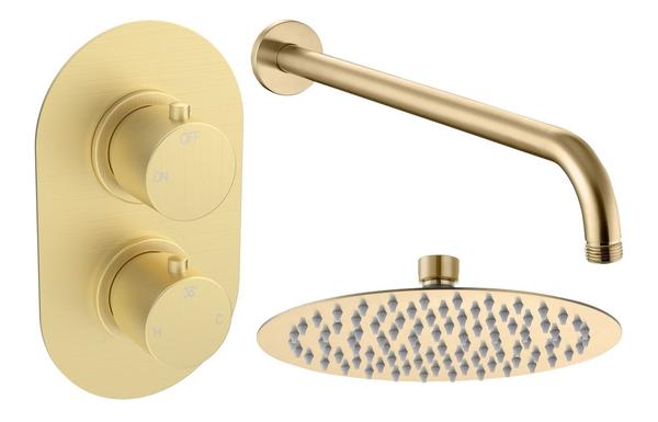 Aura Round Shower Valve & Kit Pack 1 - Brushed Brass