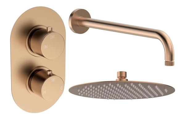 Aura Round Shower Valve & Kit Pack 1 - Brushed Bronze
