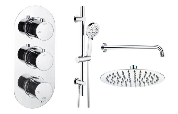 Aura Round Shower Valve & Kit Pack 3 - Chrome