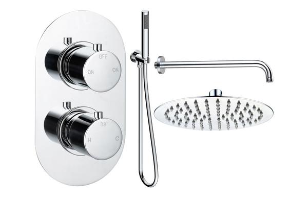 Aura Round Shower Valve & Kit Pack 4 - Chrome