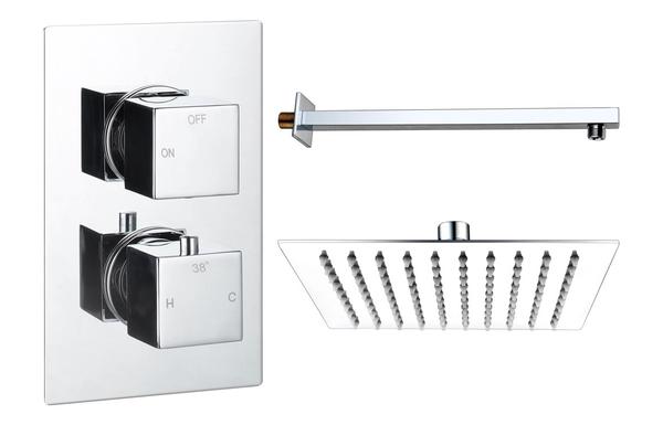 Galaxy Square Shower Valve & Kit Pack 1 - Chrome