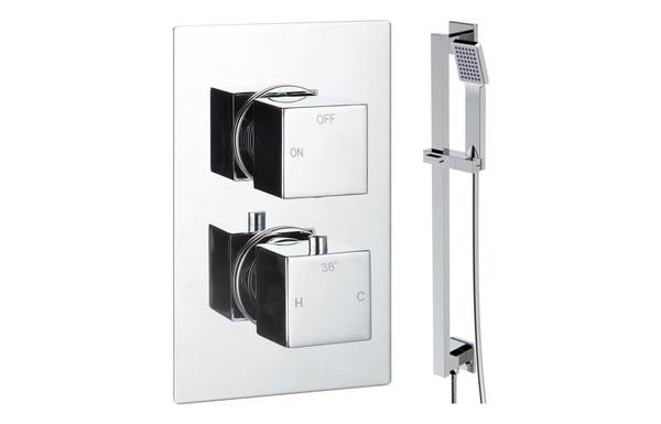 Galaxy Square Shower Valve & Kit Pack 2 - Chrome