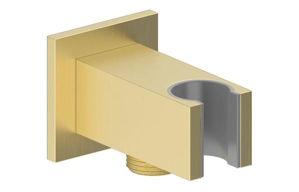 Galaxy Square Handset Wall Bracket with Wall Outlet - Brushed Brass