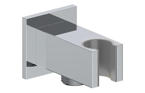 Galaxy Square Handset Wall Bracket with Wall Outlet - Chrome