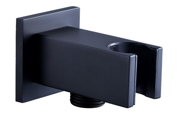 Galaxy Square Handset Wall Bracket with Wall Outlet - Matt Black