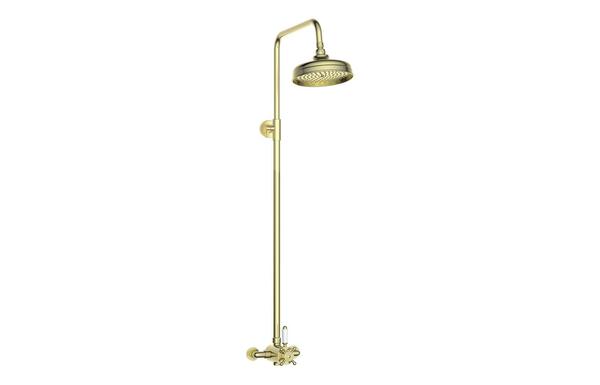 Sapira Concentric Single Outlet Shower Valve & Overhead Kit Pack 2 - Brushed Brass