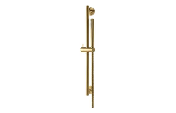 Vema Tiber Riser  Handset & Hose Set - Brushed Brass
