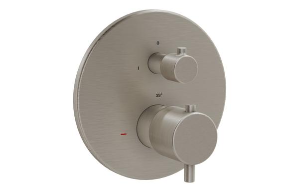 VitrA Origin Integrated Thermostatic Shower Mixer Valve - Brushed Nickel