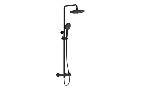 VitrA Aquaheat Bliss 240 Thermostatic Shower Column w/2-Function Overhead - Matt Black