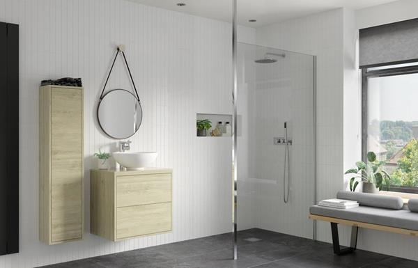 Denford Wetroom Panel & Floor-to-Ceiling Pole - 1000mm