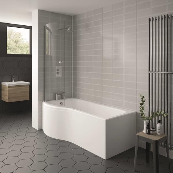 Oblique P Shaped Bath 1700x850mm L/H