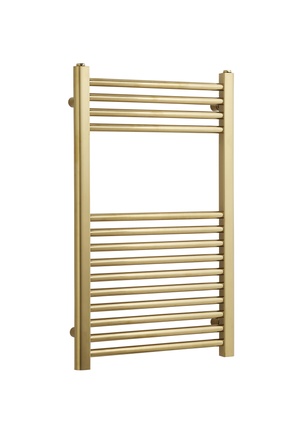 Kartell 22mm Straight Towel Rail 500mm x 800mm - Brushed Brass