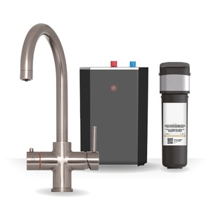 Kartell Brewmaster Brushed Nickel 3-1 swan tap with standard tank