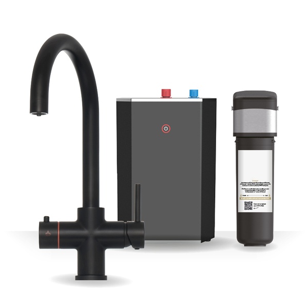 Kartell Brewmaster Matt Black 3-1 swan tap with standard tank
