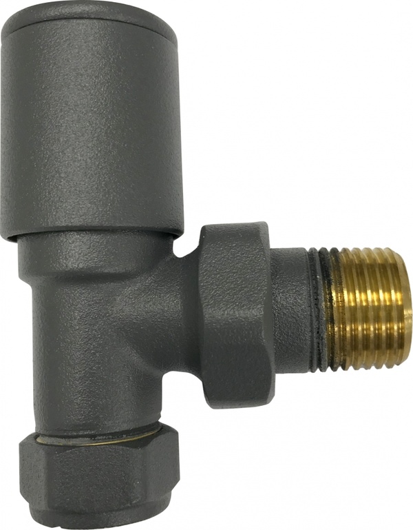 Kartell Anthracite Radiator Valve Angled 15mm (Pair)