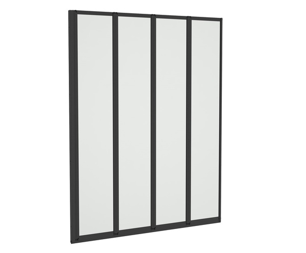 Kartell Aqualux 4 Fold Bath Screen Black