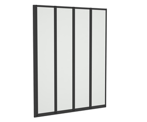 Kartell Aqualux 4 Fold Bath Screen Black