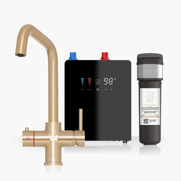 Kartell Brewmaster Brushed Gold 4-1 square tap with digital tank - 4 Litre tank