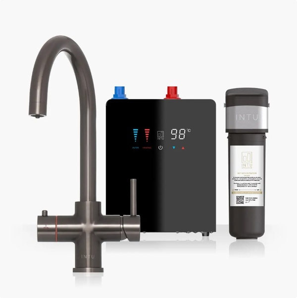 Kartell Brewmaster Gunmetal 4-1 swan tap with digital tank - 4 Litre tank