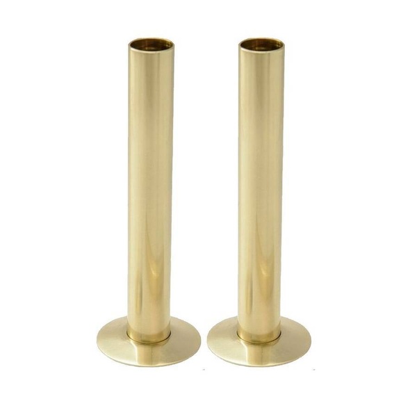 Kartell 15mm Pipe and Rosettes Brushed Brass (Pair)