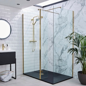 Kartell Brushed Brass Wetroom Profile Kit (Wall Profile & Bracing Bar)