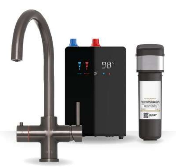 Kartell Brewmaster Gunmetal 4-1 square tap with digital tank