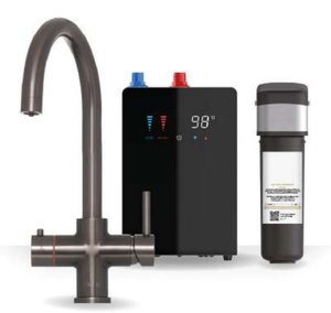 Kartell Brewmaster Gunmetal 4-1 square tap with digital tank