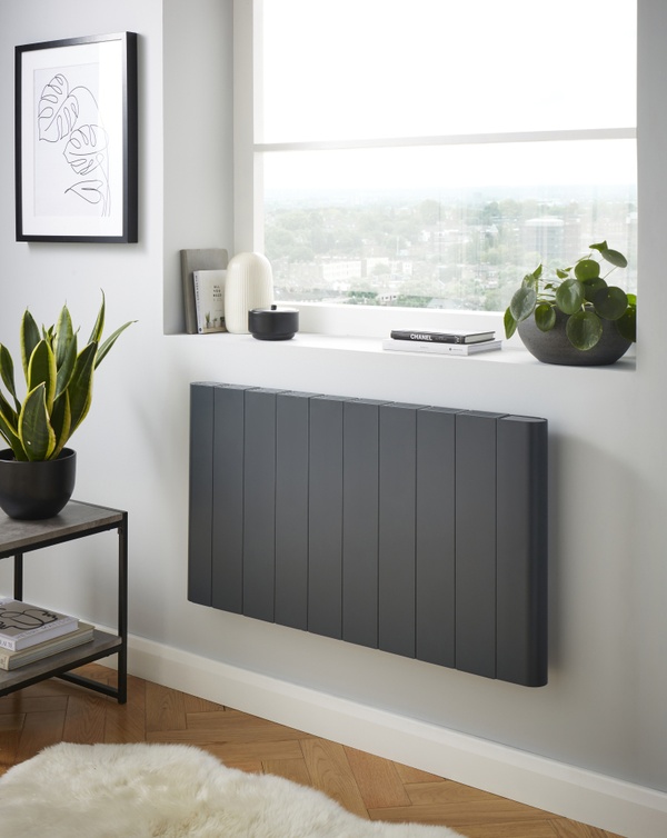 Kartell Capri Electric Aluminium Panel Heater 2000W Horizontal 500 x 907mm - Anthracite