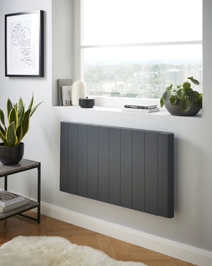 Kartell Capri Electric Aluminium Panel Heater 2000W Horizontal 500 x 907mm - Anthracite
