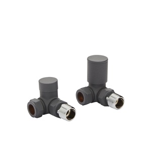 Kartell Radiator Valve Straight 15mm (Pair) - Textured Grey