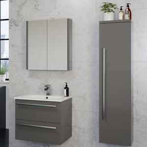 Kartell Purity 1400mm Wall Mounted Side Unit Storm Grey Gloss