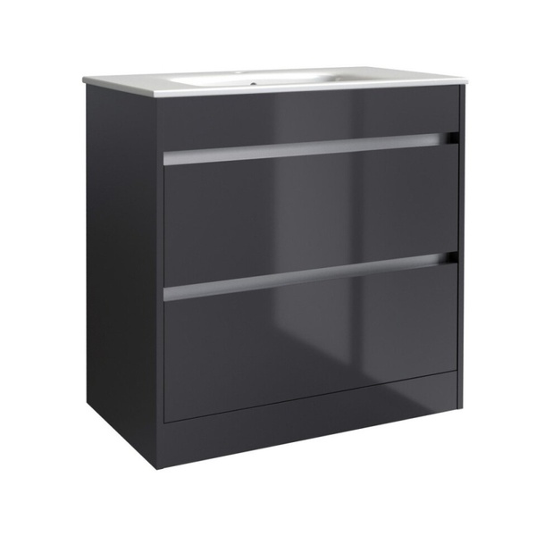 Kartell City 600x460mm Floor Standing Unit Storm Grey Gloss