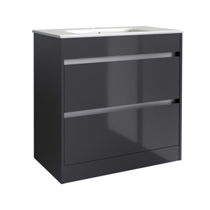 Kartell City 600x460mm Floor Standing Unit Storm Grey Gloss