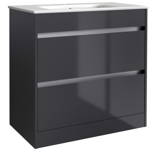 Kartell City 800x460mm Floor Standing Unit Storm Grey Gloss