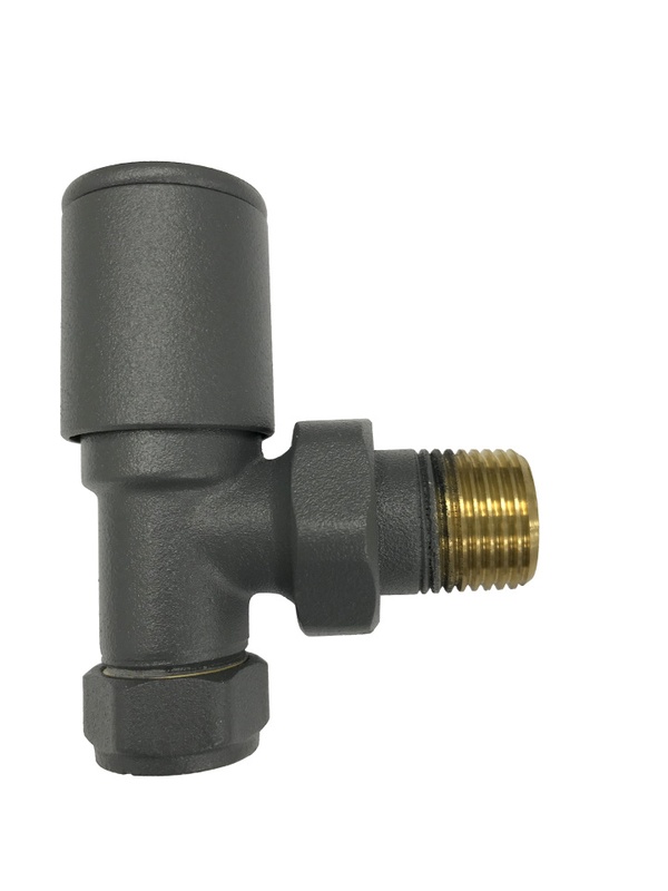 Kartell Radiator Valve Angled 15mm (Pair) - Textured Grey