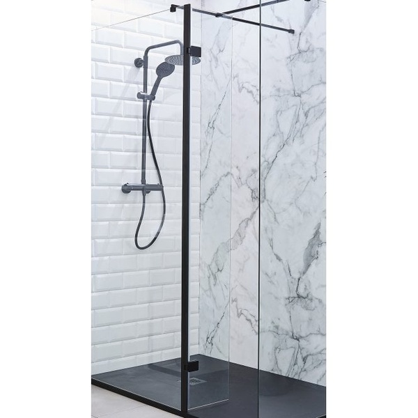 Kartell Nero 8mm Full Length Wetroom Screen 300x2000mm