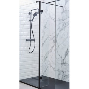 Kartell Nero 8mm Full Length Wetroom Screen 300x2000mm