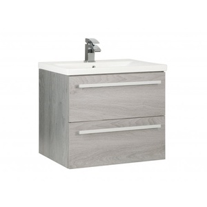 Kartell Purity 600mm 2 Drawer Wall Mounted Unit Silver Oak