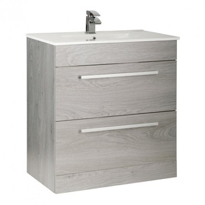 Kartell Purity 800mm 2 Drawer Floor Standing Unit Silver Oak