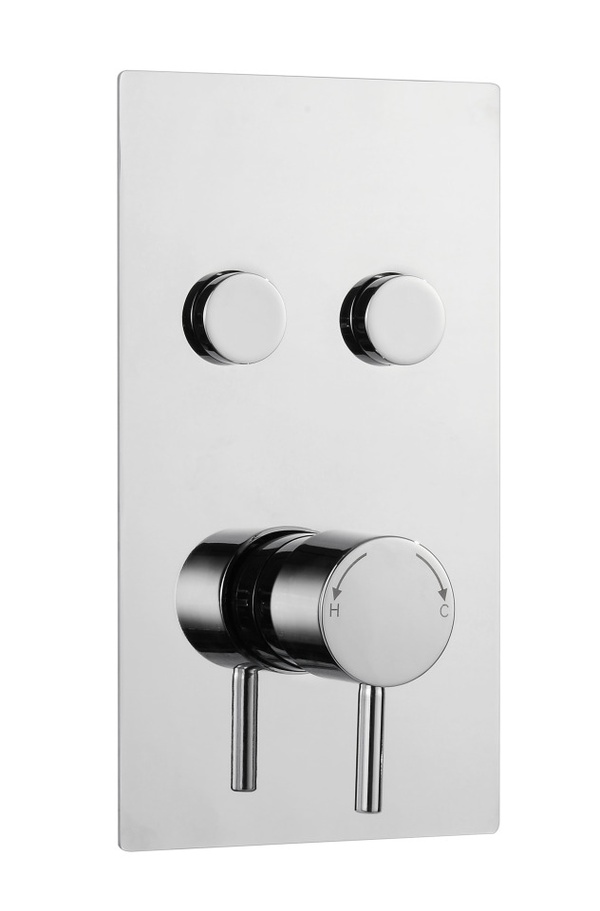Kartell Plan Twin Round Push Button Concealed Thermostatic Shower Valve