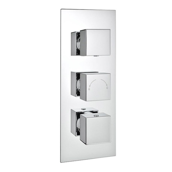 Kartell Pure Triple Concealed Thermostatic Shower Valve Square Handle (2 way)
