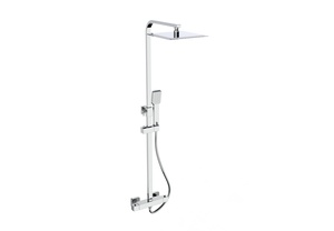 Kartell Pure Thermostatic Bar Shower with Ultra Slim Stainless Shower Drencher and Sliding Handset