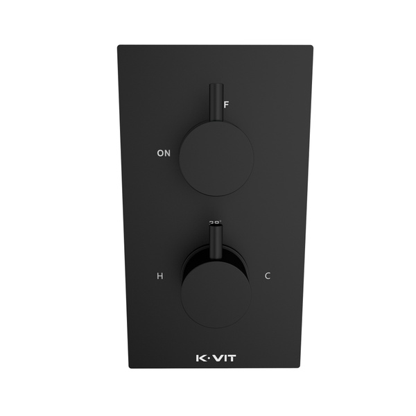 Kartell Nero Round Concealed Therm. Shower Valve Matt Black