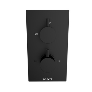 Kartell Nero Round Concealed Therm. Shower Valve Matt Black