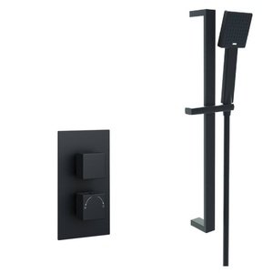 Kartell Nero Square Concealed Therm. Shower Valve Matt Black