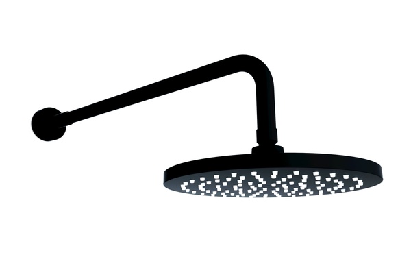Kartell Nero Round Wall Mounted Fixed Head & Arm Matt Black