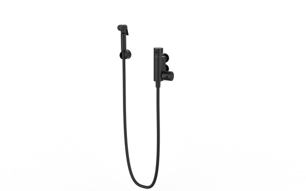 Kartell Nero Douche Kit with Therm. Mixing Valve and Brass Bodied Spray Head Matt Black